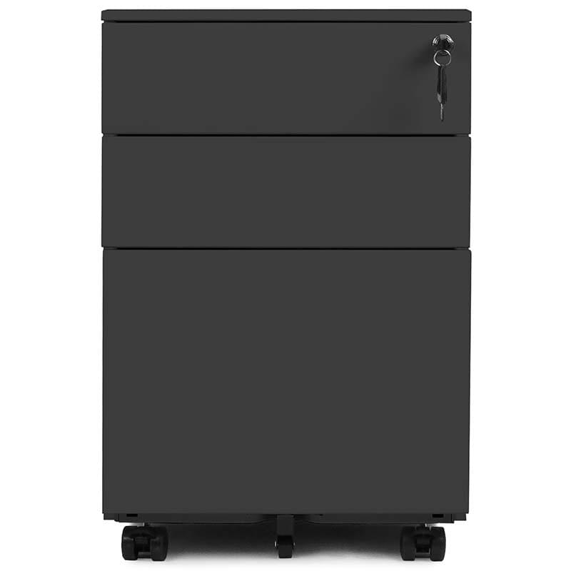Caisson mobile métal 2 tiroirs + dossiers suspendus - Gris anthracite RAL 7016