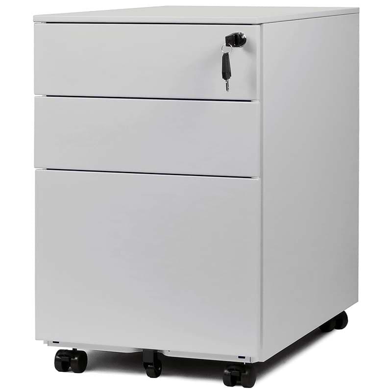 Caisson mobile métal 2 tiroirs + dossiers suspendus - Gris RAL 7035