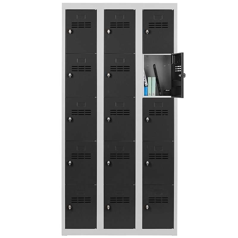 Armoire multi-casiers 3 colonnes de 5 cases 400 mm