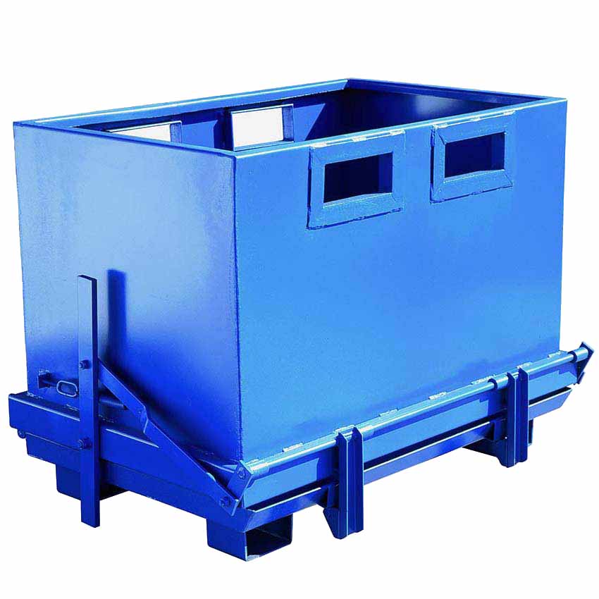 Benne à fond ouvrant 700 litres - Bleu RAL 5019
