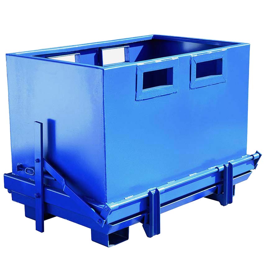 Benne à fond ouvrant 1800 litres - Bleu RAL 5019
