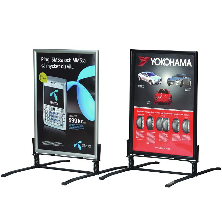 Porte-affiches sur pieds à ressorts