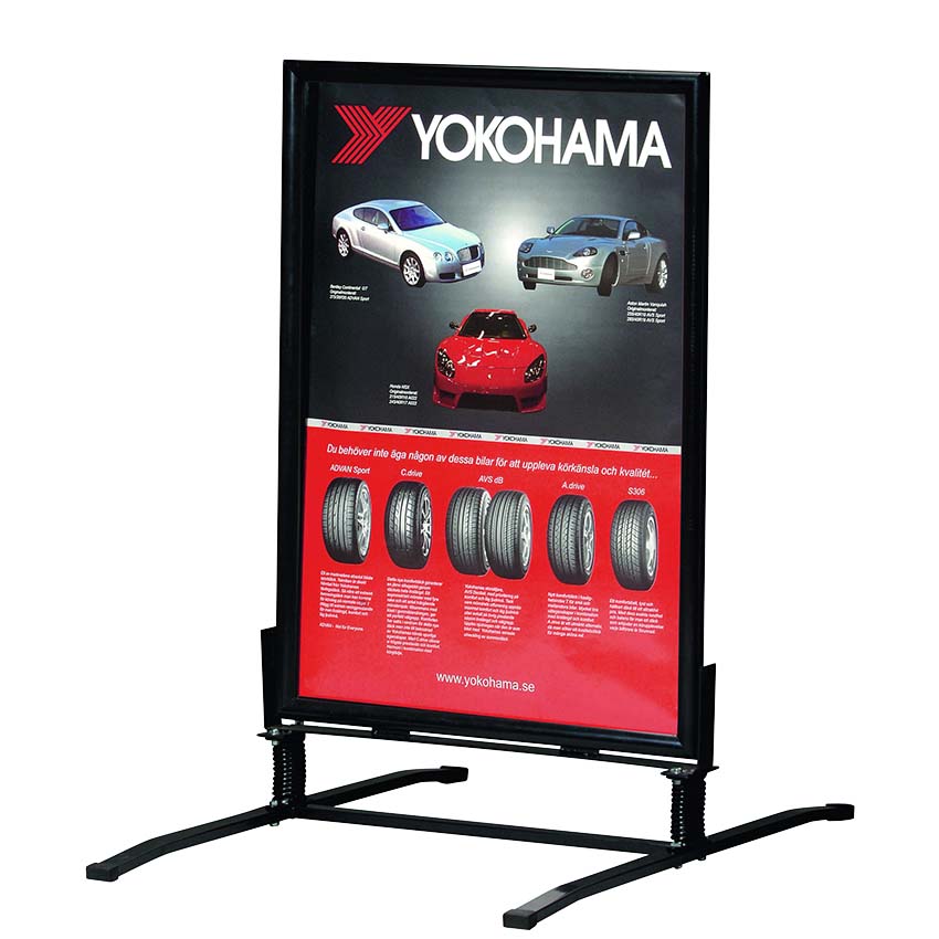 Porte-affiches sur pieds à ressorts