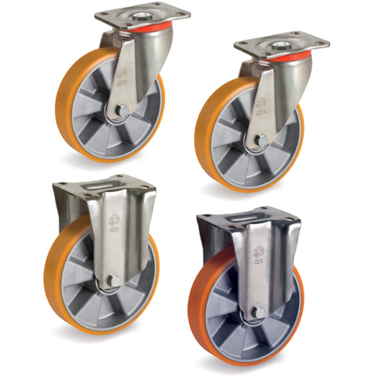 Jeu de roulettes pour benne auto-basculante - Polyuréthane