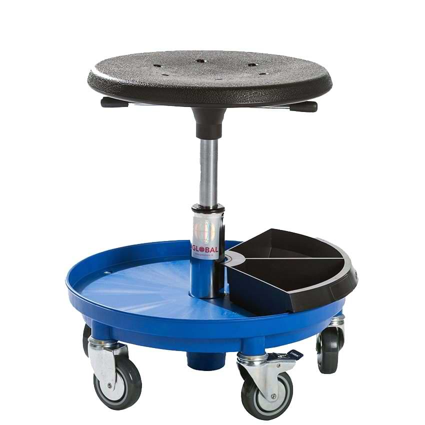 Tabouret d'atelier Sigma - Plateau bleu