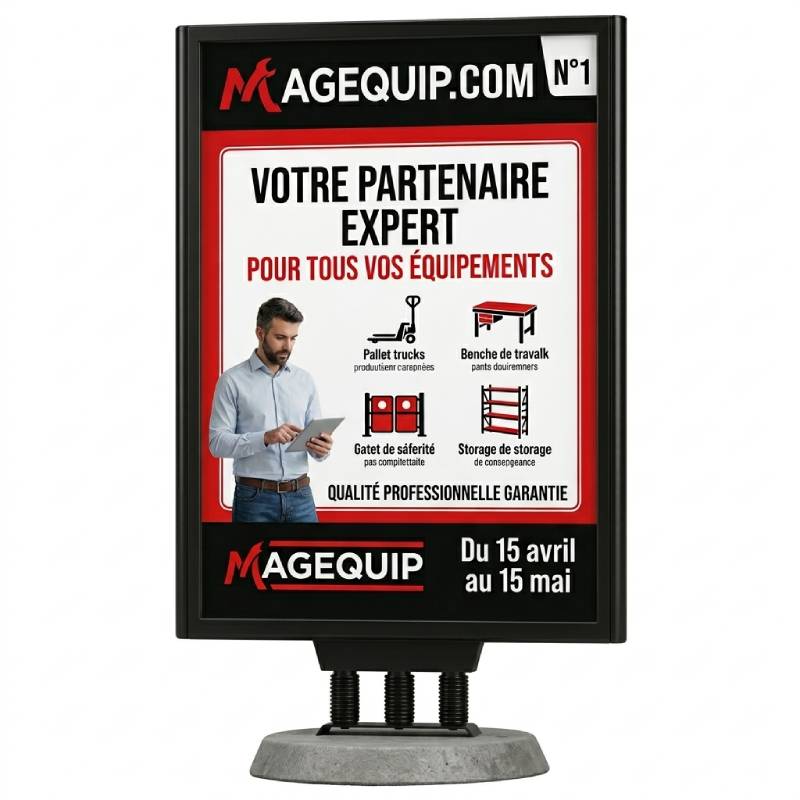 Porte-affiche Roseau Méga - 176 X 120 cm - Socle béton