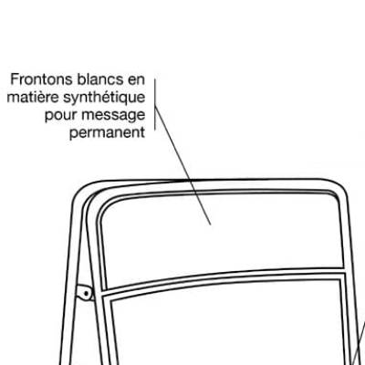 Option : Fronton à adhésiver 23 X 62 cm - Blanc