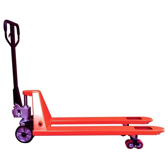 Transpalette manuel premium 2500 kg - Fourche L. 1150 mm - Rouge orangé RAL 2002