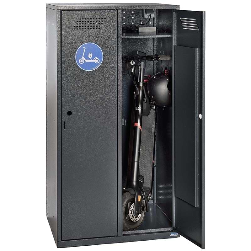 Armoire 2 casiers alimentés trottinette électrique - Gris anthracite