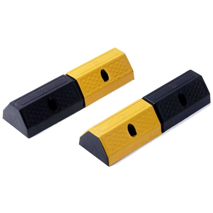 Butée caoutchouc noir/jaune - H. 10 X L. 98 X P. 15,5 cm