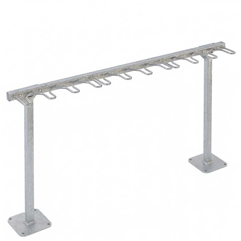 Rack range-trottinettes galvanisé sur pieds - 9 places