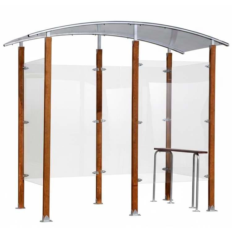 Abri fumeurs bois et acier - Version 2 m²