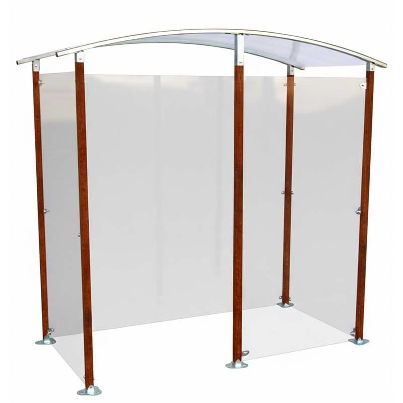 Abri fumeurs bois et acier - Version murale 2 m²