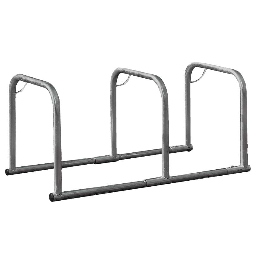 Support vélos en ligne - 3 arceaux / 6 vélos - L. 1770 mm