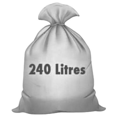 Sacs poubelle transparents 240L 20 µ (100 sacs)