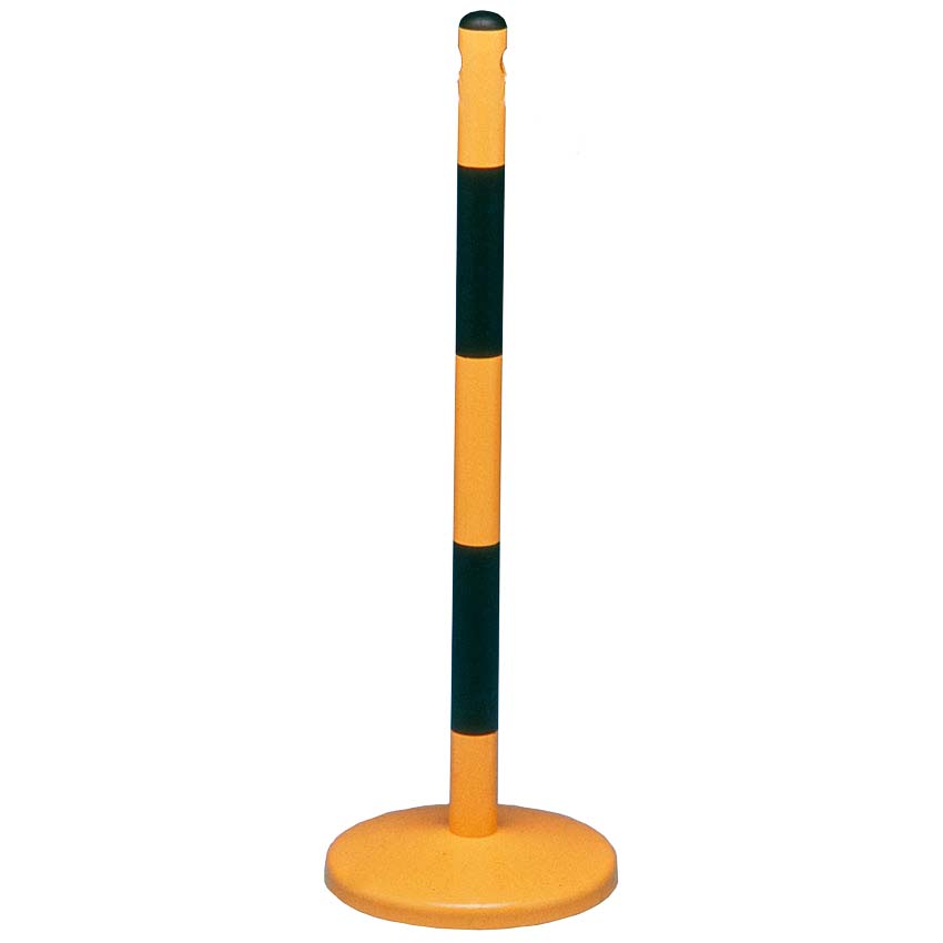 Poteau signalisation D. 50 X H. 900 mm - Noir / Jaune