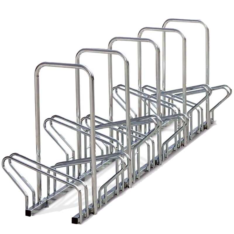 Support vélos face à face avec arceaux antivol 10 places - L. 195 cm