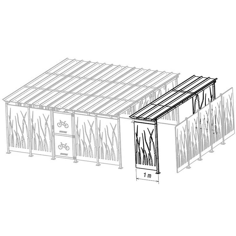 Module extension pour abri vélos fermé 1 m