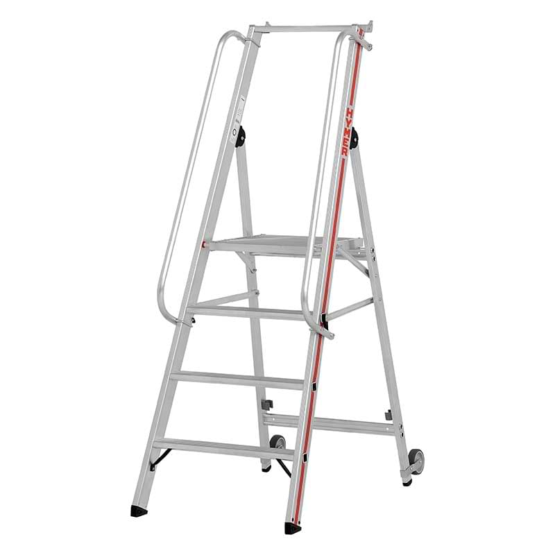 Escabeau rayonnage main-courante - 4 marches