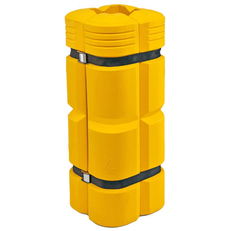 Protection pilier plastique jaune extensible - Max 300 X 300 mm