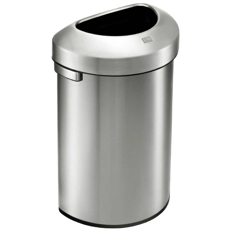 Poubelle inox demi-ronde - 80L