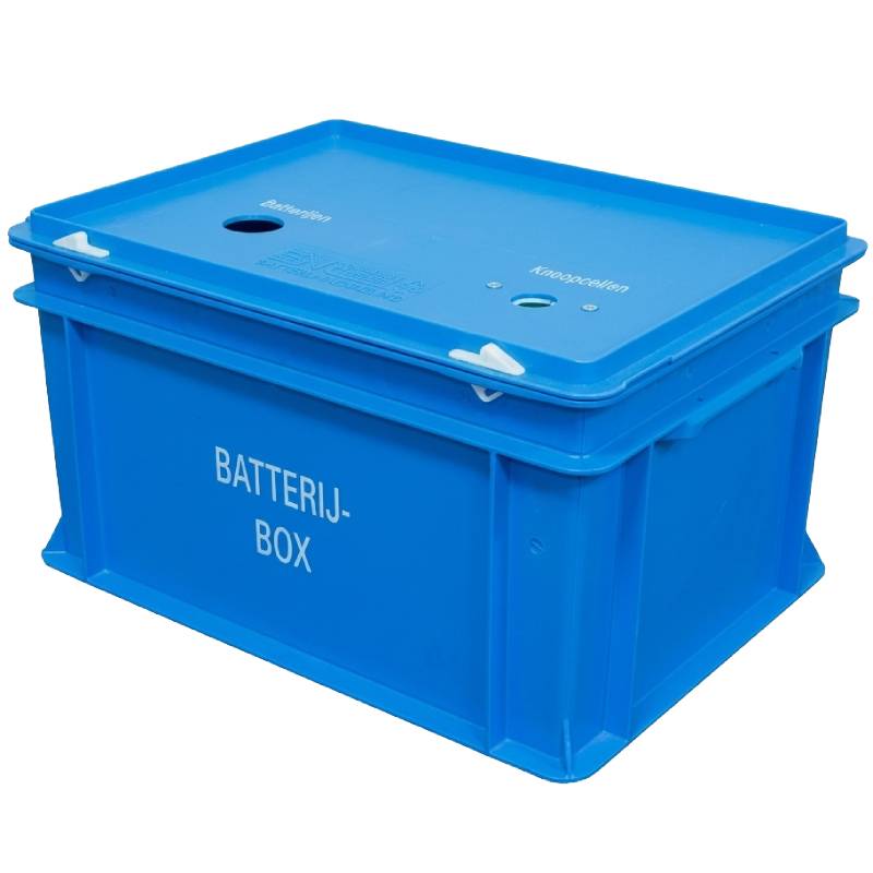 Caisse récupération piles usagées 20L - Bleu