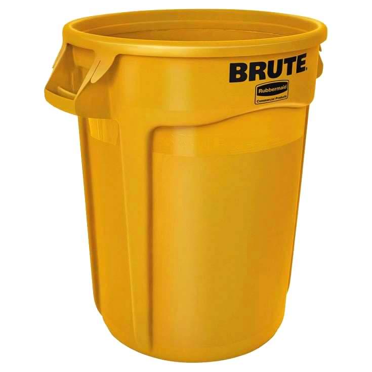 Collecteur rond BRUTE Rubbermaid 166L - Jaune