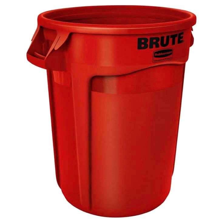 Collecteur rond BRUTE Rubbermaid 120L - Rouge
