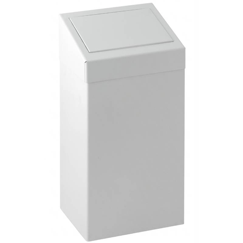 Poubelle sanitaire murale à clapet 50L - Blanc