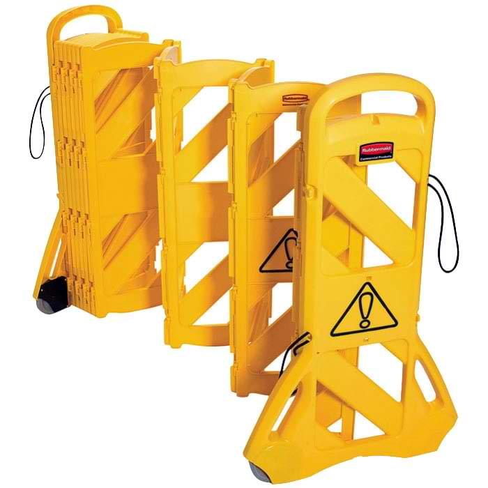 Barrière mobile pliante 4 m - Jaune