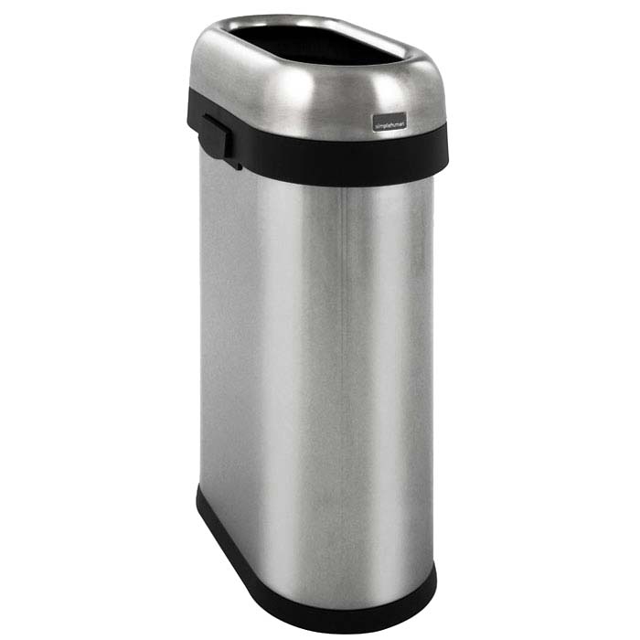 Poubelle ouverte inox mat - 50L