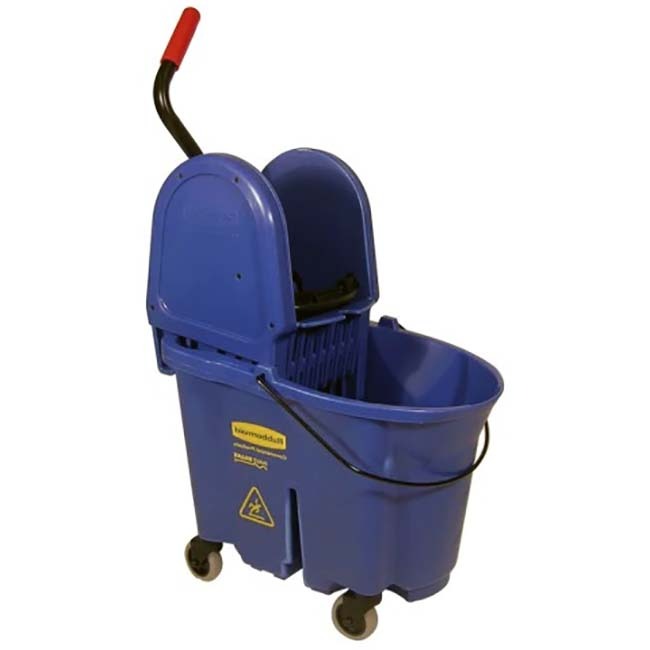 Combo seau à roulettes avec presse Rubbermaid - Bleu