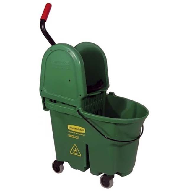 Combo seau à roulettes avec presse Rubbermaid - Vert