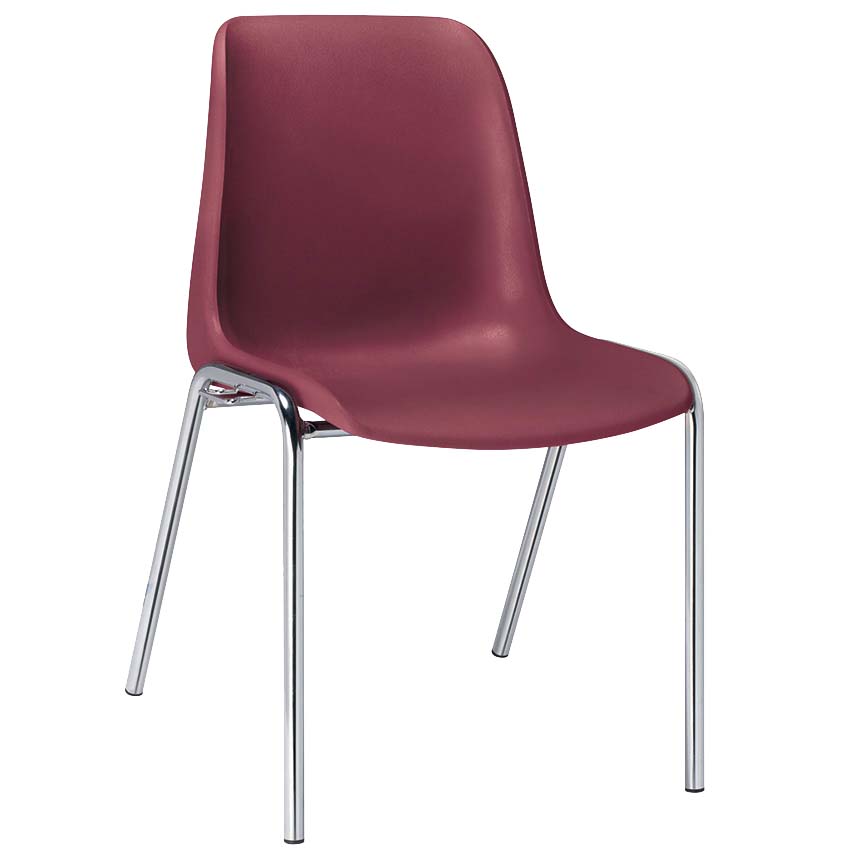 Chaise coque Pam - Classement au feu M2 - Bordeaux RAL 3005
