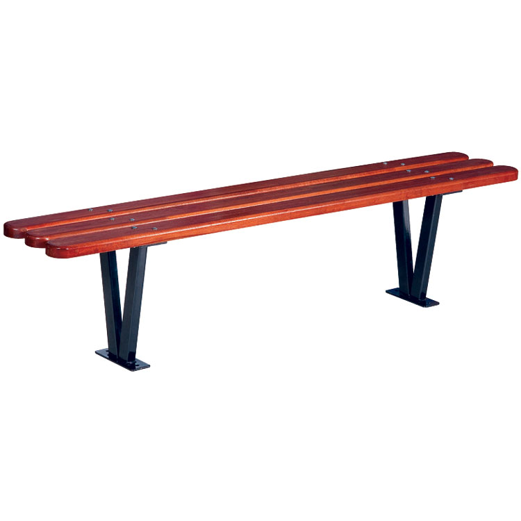 Banquette acier bois exotique Bruges - L. 1800 mm