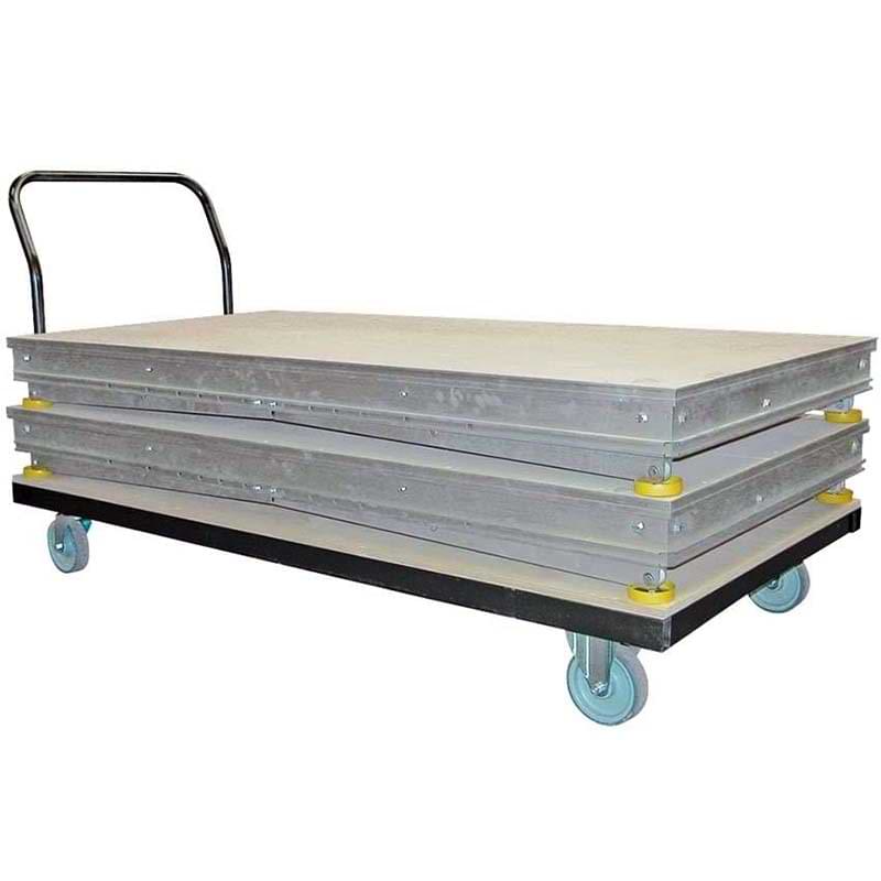 Chariot spécial transport de podiums réglables