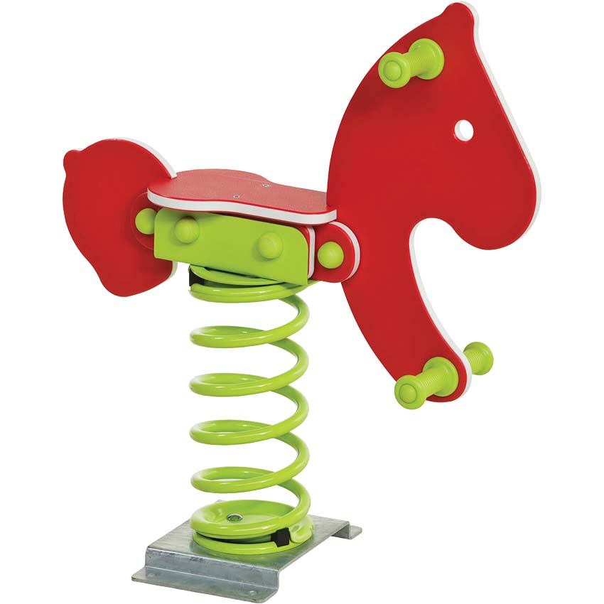 Jeu extérieur à ressort - Figurine Poney - Sur platine