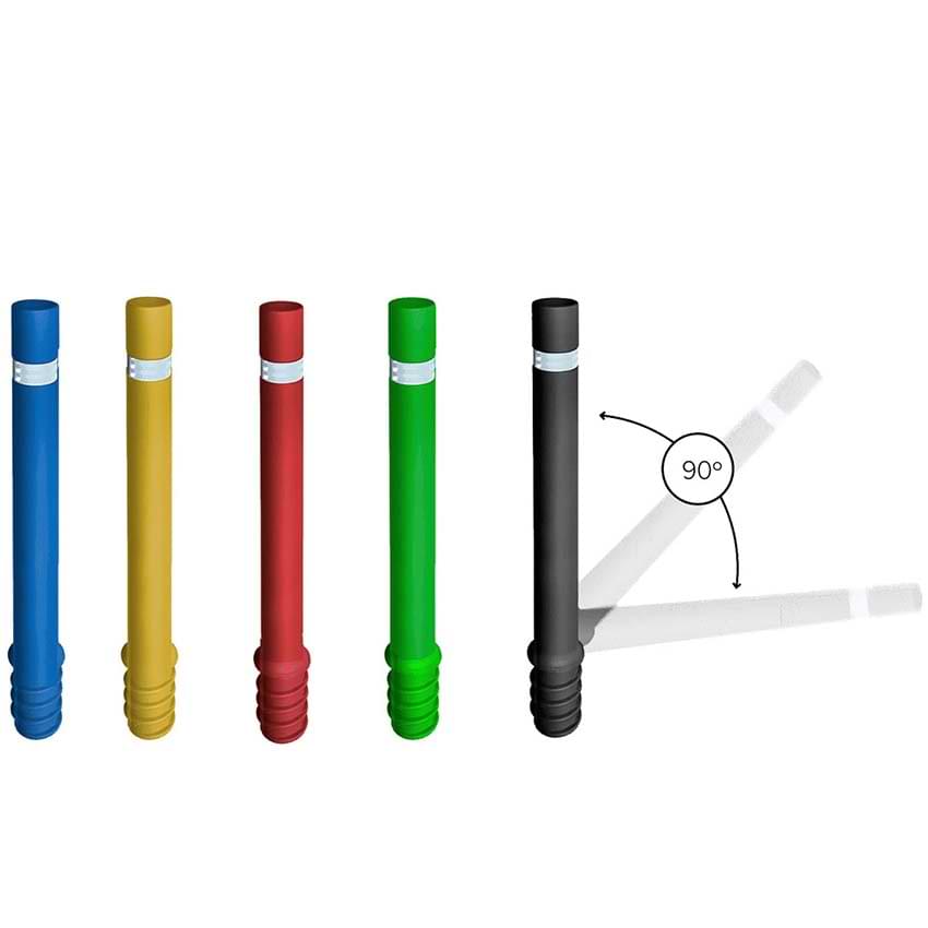 Borne flexible 90° sur platine - Noir