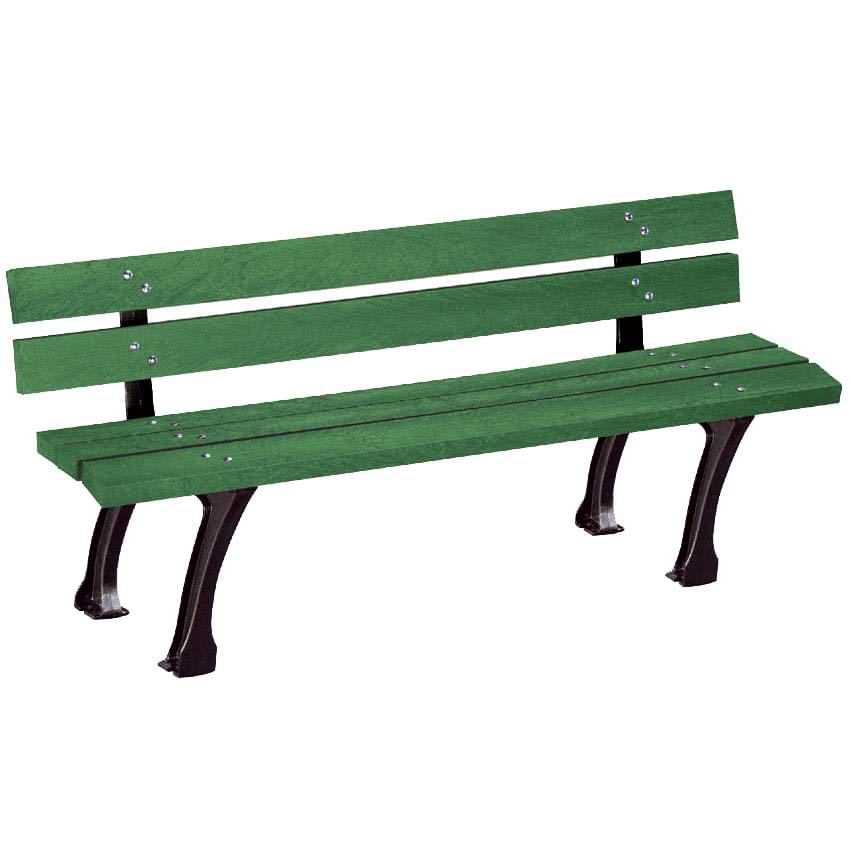 Banc fonte et matière recyclée - Lames marron