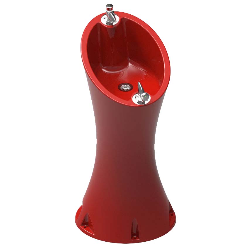 Fontaine à eau extérieure Rivus - Rouge RAL 3020