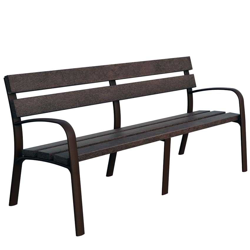 Banc public plastique recyclé Ecocity 5 lames - L. 1800 mm