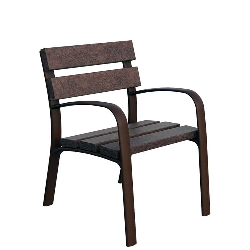 Fauteuil plastique recyclé Ecocity 5 lames - L. 600 mm