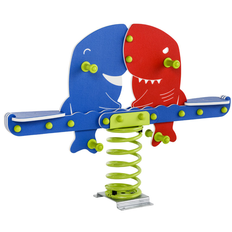 Jeu extérieur à ressort  2 places - Figurines Requins - Sur platine