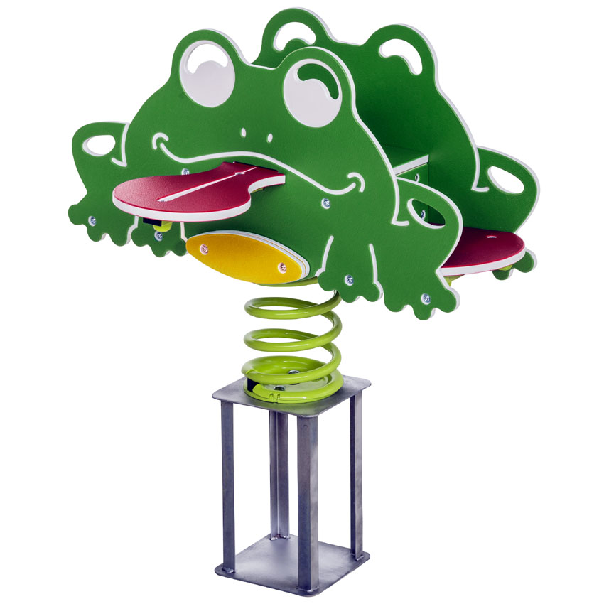 Jeu extérieur à ressort  4 places - Figurine Grenouille - A sceller