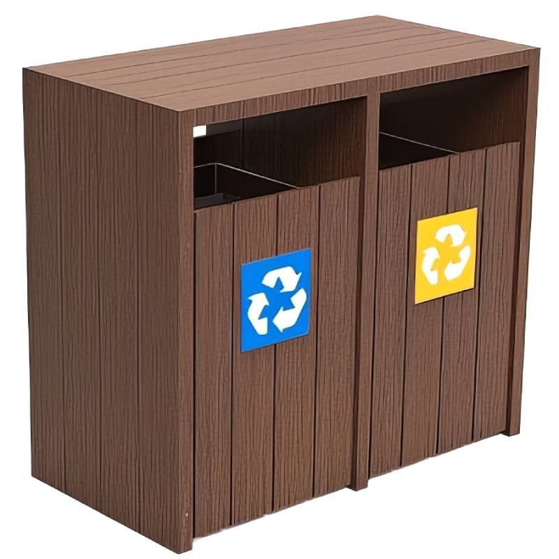 Corbeille tri-sélectif plastique recyclé - 2 bacs