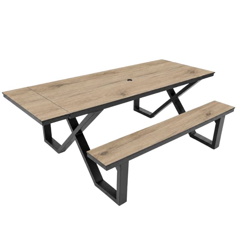 Table pique-nique acier et HPL - Version PMR