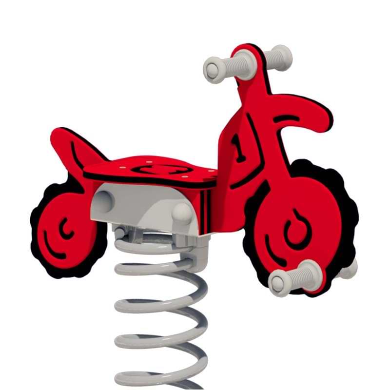 Jeu sur ressort Moto - Rouge