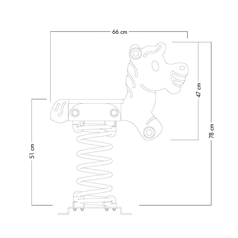 Jeu sur ressort Poney - Marron