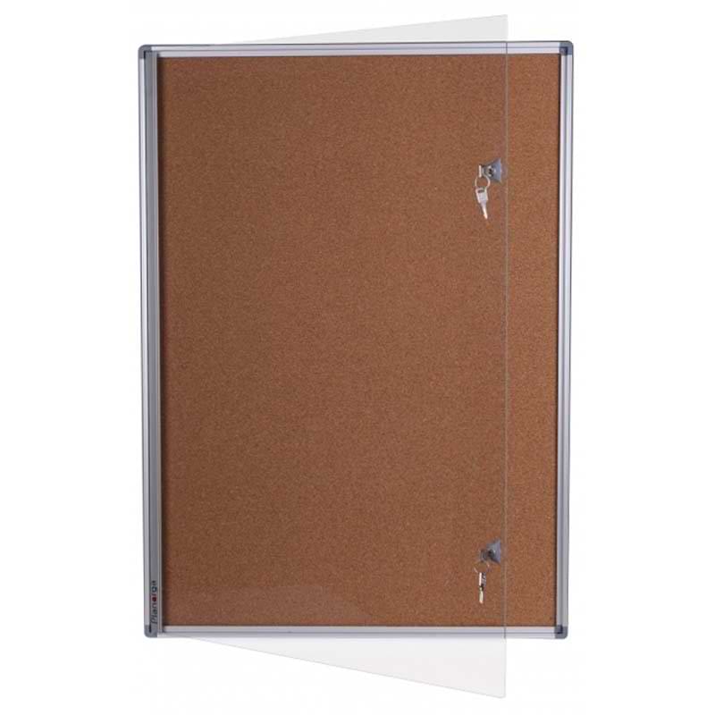 Vitrine intérieure Phoenix - Fond liège -  Format 6 A4 - Portrait (Verticale)