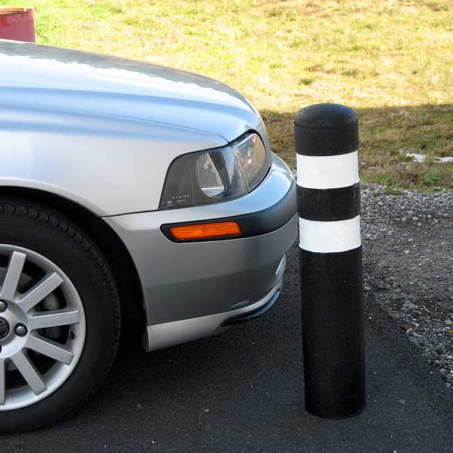 Borne caoutchouc recyclé - Noir marbré de gris